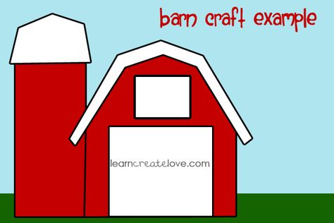 Printable Barn Craft  We did this barn as our craft to go along with Old McDonald Had a Farm! Barn Craft, Barn Crafts, Preschool Farm, Farm Theme Preschool, Farm Craft, Big Red Barn, Farm Unit, Farm Animals Theme, Farm Preschool