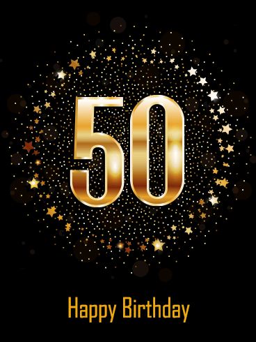 Golden Happy 50th Birthday Card. People in their fifties are some of the classiest and most sophisticated people you will ever meet. Their years of experience and endless knowledge have carried them through life and to this incredible milestone. For their birthday, use this elegant Happy Birthday card to send your celebratory wishes! The sophisticated design and colors will help them have the best birthday ever! 50 Years Celebration, 50 Birthday Balloons, Happy 50th Birthday For Him, 50th Birthday Wishes Funny, Happy 50 Birthday, Happy Birthday 50, Happy 50th Birthday Wishes, 50 Years Birthday, 50th Birthday Balloons