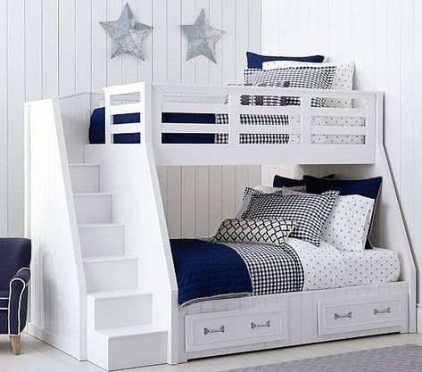 Bunk Bed Ideas Diy, Bed For Girls Room, Modern Bunk Beds, Small Kids Room, Loft Bunk Beds, Bunk Beds With Stairs, Storage Kids Room, Space Bedding, Storage Platform