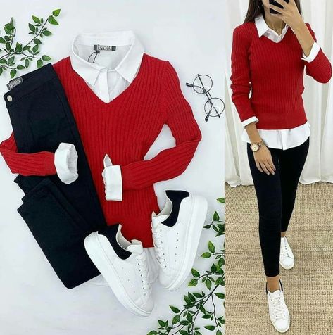 Red Sweater Outfit, Amman Jordan, Turkey Istanbul, Classy Casual Outfits, Stylish Work Outfits, Causual Outfits, Casual Work Outfits, Amman, Work Outfits Women