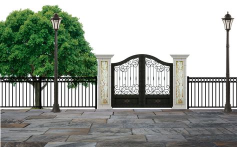 Park, Entrance, Gate, Fence, Pillars, Lamps, Post Gate Post Design, Park Entrance, Security Gates, Gate Post, Entrance Gate, Iron Gate Design, Metal Gates, Aluminum Fence, Front Gates