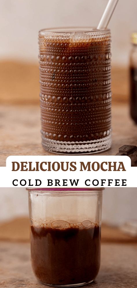 This easy cold brew mocha coffee is a delicious chocolate cold brew that you can make at home in no time. Chocolate Cold Brew, Starbucks Sweet Cream, Mocha Cold Brew, Mocha Drink, Hot Coffee Drinks, Homemade Chocolate Sauce, Batch Recipes, Cold Brew Coffee Recipe, Mocha Recipe