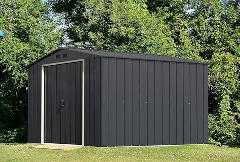 Duramax ECO 10 x 10 (9.74 m2) Metal Garden Storage Shed, Hot-Dipped Galvanized Metal Garden Shed, Tool Storage Shed, Strong Reinforced Roof Structure, Maintenance-Free Metal Shed, Anthracite : Amazon.co.uk: Garden Shed Tool Storage, Garden Storage Shed, Metal Shed, Roof Structure, Uk Garden, Hot Dip, Garden Buildings, Galvanized Metal, Garden Storage