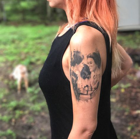 Optical Illusion Skull Portrait by Zac at Ascension Tattoo in Orlando FL. Illusion Tattoo Men, Hidden Skull Tattoo, Ancestors Tattoo, Ascension Tattoo, Japanese Tattoo Sleeve, Illusion Tattoo, Skull Portrait, Illusion Tattoos, Zelda Tattoo