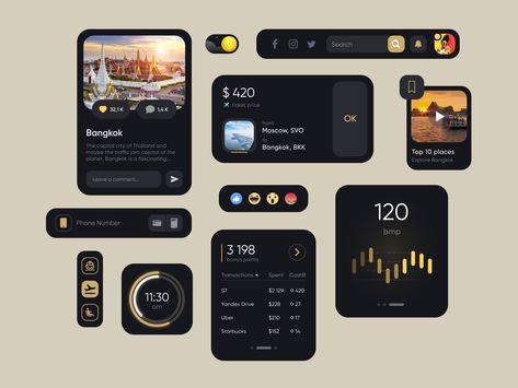 Ui Design Principles, App Design Layout, Ux App Design, Web Design Mobile, Mobile App Design Inspiration, App Interface Design, Widget Design, Dark Theme, Mobile Ui Design