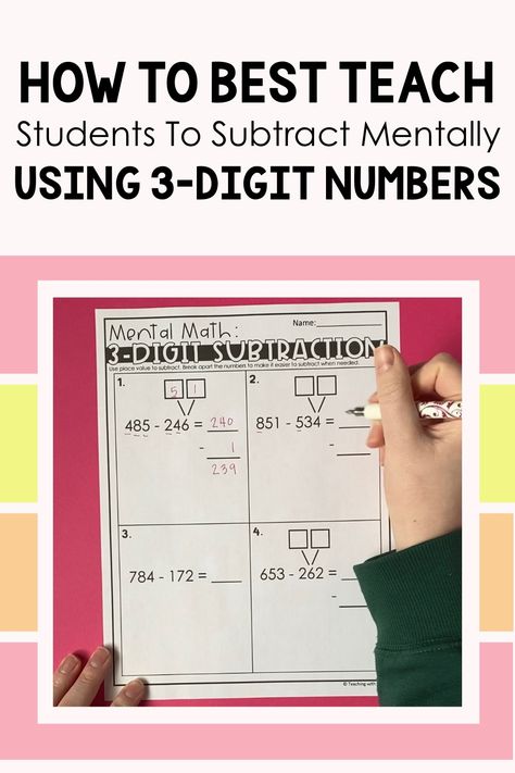 subtract mentally Second Grade Math, Mental Math, Place Values, 2nd Grade Math, Second Grade, 2nd Grade, Blog Post