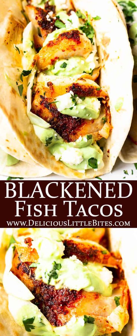 Fish Taco Toppings, Blackened Cod, Cod Fish Tacos, Fish Tacos With Cabbage, Blackened Fish Tacos, Blackened Fish, Blacken Fish, Fish Taco Sauce, Grilled Fish Tacos