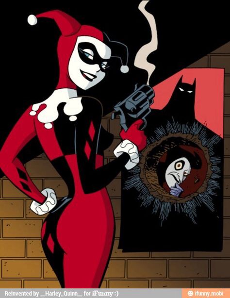 Harley Quinn Harley Quinn, Batman, Wall, Red, Black