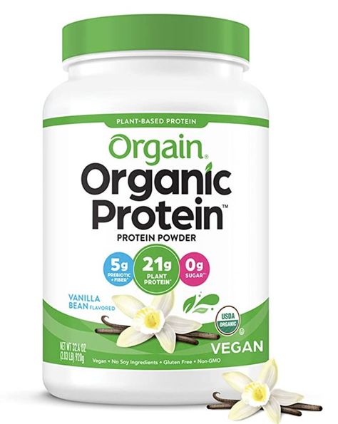 Orgain Organic Plant Based Protein Powder, Vanilla Bean - 21g of Protein, Vegan, Low Net Carbs, Gluten Free, Lactose Free, No Sugar Added, Soy Free, Kosher, Non-GMO, 2.03 Lb Best Protein Powder For Women, Protein Powder Brands, Best Vegan Protein Powder, Protein Powder Vanilla, Protein Benefits, Protein Powder For Women, Organic Protein Powder, Plant Protein Powder, Plant Based Protein Powder