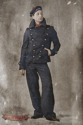 19th century French Sailor Vintage Sailor, Monsieur Madame, Sailor Suit, Sailor Fashion, Stavanger, Men In Uniform, Old Fashion, Nautical Fashion, Men Vintage