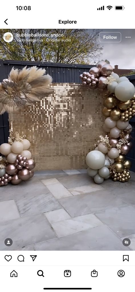 White Gold Silver Party Decorations, 70th Balloon Arch, 70th Birthday Balloon Arch, Boho 21st Birthday Party Ideas, Neutral Sweet 16, Birthday Party Colour Schemes, Bubbles And Pearls Party, 20th Anniversary Party Ideas Decoration, 21st Birthday Colour Themes