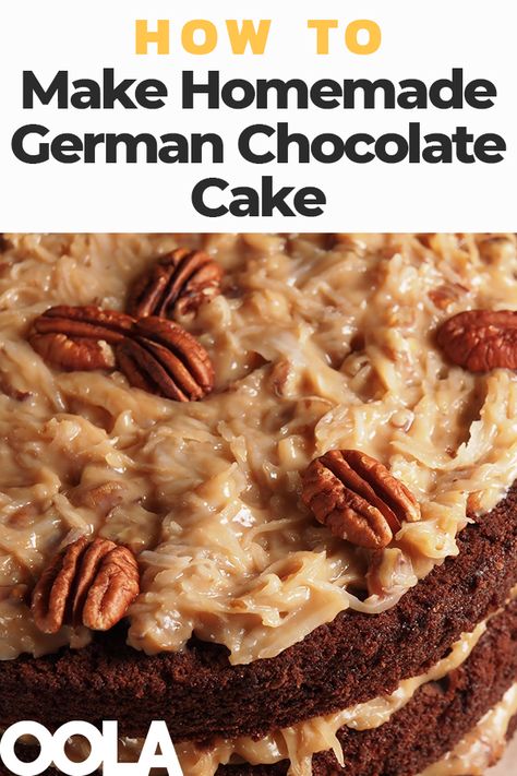 Buttermilk German Chocolate Cake, German Chocolate Layer Cake, German Chocolate Cake Recipe Homemade, Authentic German Chocolate Cake Recipe, Home Made German Chocolate Cake Recipe, German Choc Cake Recipe, Moist German Chocolate Cake From Scratch, Old Fashioned German Chocolate Cake, German Sweet Chocolate Cake Recipe