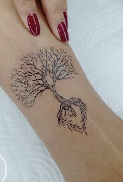 Pin description Tree Of Life Tattoo Arm Sleeve, Pretty Tree Of Life Tattoo, Tree Of Life Heart Tattoo, Tree With Heart Roots Tattoo, Small Tree With Roots Tattoo, Arm Tree Tattoos For Women, Meaningful Tree Tattoos, Tree Of Growth Tattoo, Tree Of Life Tattoo Design Spiritual