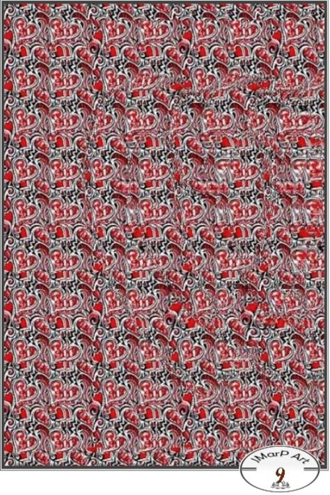 Can you see the 3D figure hidden in the pattern? 3 D Images, 3d Hidden Pictures, Hidden 3d Images, 3d Stereograms, Optical Illusions Pictures, Magic Eye Pictures, Eye Illusions, Illusion Pictures, Magic Illusions