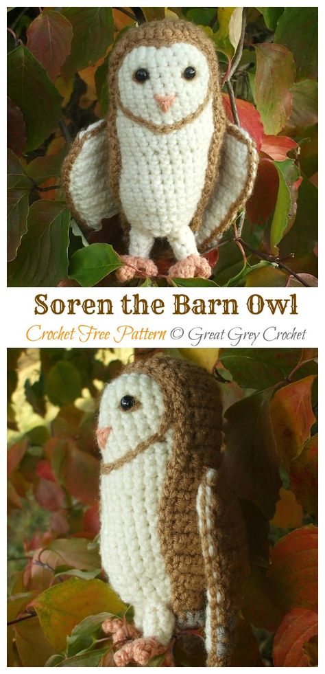 Amigurumi Barn Owl Crochet Free Patterns Crochet Owl Purse, Crochet Owl Blanket, Owl Crochet Pattern Free, Granny Square Häkelanleitung, Bird Crochet, Crazy Crochet, Harry Potter Crochet, Crochet Bird Patterns, Owl Crochet