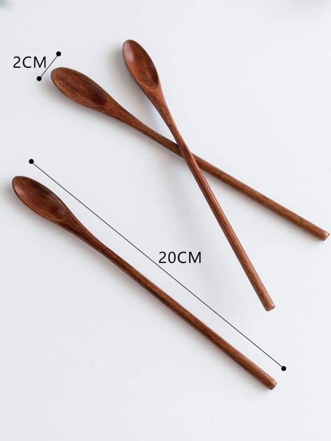 1pc Wooden Long Handle Spoon | SHEIN USA Hand Carved Wooden Spoons, Wood Spoon Carving, Whittling Projects, Wood Utensils, Bamboo Art, Wood Carving Designs, Wooden Utensils, Wood Spoon, Carving Designs