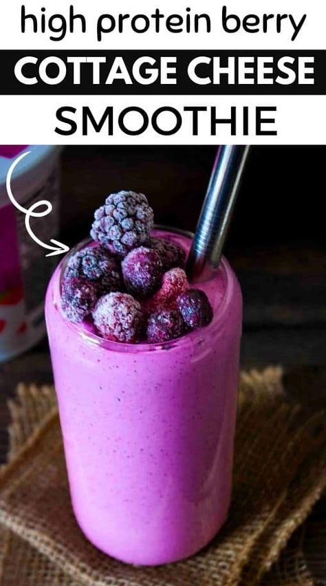 Mixed Berry Cottage Cheese Smoothie Blueberry Cottage Cheese Smoothie, Cottage Cheese Smoothie Recipes, Paleo Smoothies, Cottage Cheese Smoothie, Mango Banana Smoothie, Mango Pineapple Smoothie, High Protein Smoothies, Berry Smoothie Recipe, Pumpkin Pie Smoothie