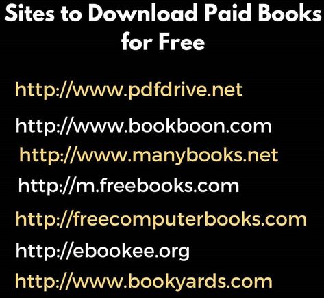 Just found some great sites where you can download paid books for free! Check out PDF Drive, Bookboon, Manybooks, FreeBooks, Free Computer Books, Ebookee, and Bookyards. Happy reading! 📚 #ebooks #reading #freebooks Free Software Download Sites, Free Ebooks Pdf, Free Computer, Books For Free, Read Books Online Free, Free Books To Read, Computer Books, Life Hacks Computer, Free Ebooks Download Books