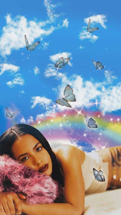 Aaliyah Wallpaper, Aaliyah Haughton, Iphone Aesthetic, Aesthetic Iphone, Aaliyah, A Woman, Rainbow, Iphone, Music