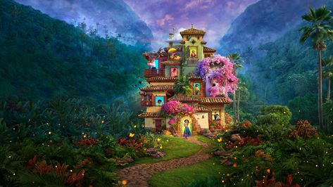 Encanto Wallpaper, Magical House, Disney Background, Walt Disney Animation Studios, Walt Disney Animation, Movie Wallpapers, Stunning Wallpapers, Wallpaper Decor, World Of Interiors