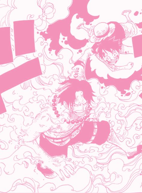 Pink Wallpaper Computer, Pink Widget, Pink Manga, Ace One Piece, Pink Anime, Ace And Luffy, Cross Wallpaper, Pirate King, Pink One Piece