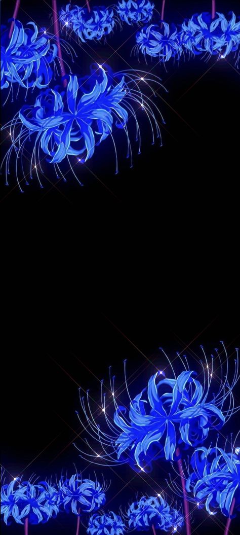 Blue Spider Lily Wallpaper, Blue Spider Lily, Whats Wallpaper, Black And Blue Wallpaper, Lily Wallpaper, Red Spider Lily, Spider Lily, Wallpaper Flowers, Wallpaper Collage