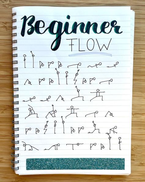 Yoga Journaling’s Instagram post: “Beginner yoga flow 🧘🏻‍♀️ this flow I created for my beginner students. #bulletjournal #yogajournal #yogajournaling #journaling #bj…” Yoga Bullet Journal, How To Meditate For Beginners, Stick Poses, Yoga Notes, Beginner Yoga Flow, Yoga Journaling, Foto Yoga, Yoga Sequencing, Vinyasa Yoga Poses