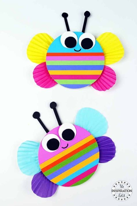 Butterfly Craft For Kids, Diy Papillon, Plate Crafts For Kids, Paper Plate Crafts For Kids, Butterfly Craft, Spring Crafts For Kids, Rainbow Crafts, Animal Crafts For Kids, Paper Plate Crafts