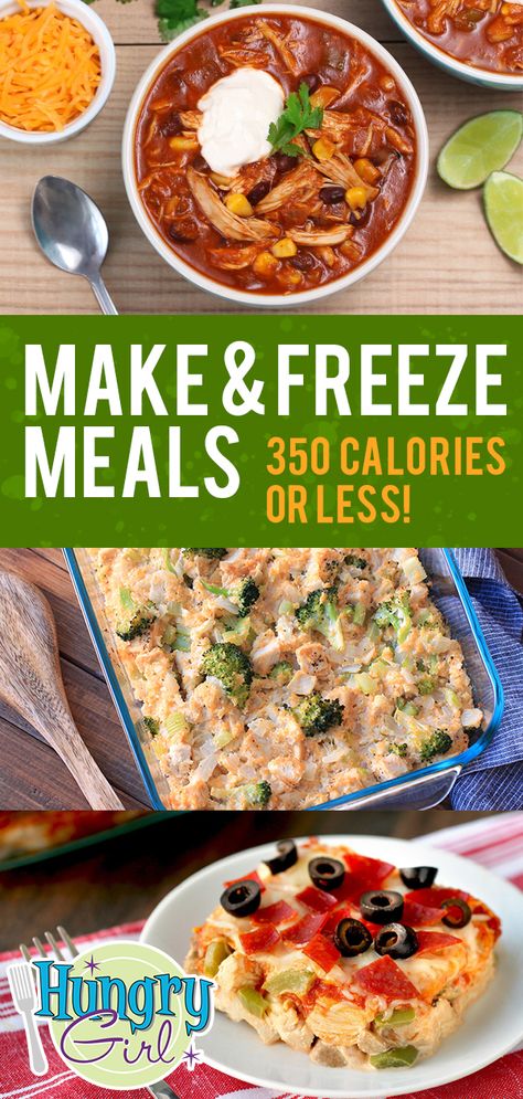 Healthy Freezer Recipes: Soups, Casseroles & More | Hungry Girl Low Calorie Make Ahead Meals, Low Carb Freezer Meals Make Ahead Healthy, Heart Healthy Freezer Meals Make Ahead, Freezer Casseroles Make Ahead Healthy, Healthy Make Ahead Casseroles, Heart Healthy Freezer Meals, Make And Freeze Meals, Frozen Casseroles, Weight Watchers Freezer Meals