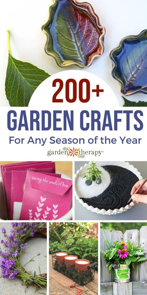 No matter what the season, you can craft with plants from the garden or indoors! These ideas for garden crafts will keep you busy from the holidays through the spring, summer, fall, and winter. Enjoy the peace and creativity of crafting with plants with easy tutorials written by a Master Gardener. #gardentherapy #gardening #crafts #gardencrafts #outdoorDIY Garden Craft Ideas, Easy Garden Ideas Landscaping, Gardening Crafts, Custom Backyard, Ideas For Garden, Christmas Garden Decorations, Garden Therapy, Outdoor Crafts, Garden Crafts Diy