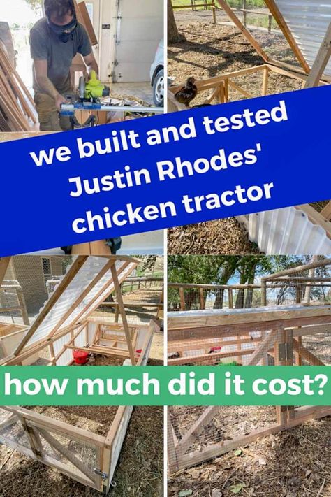 we built Justin Rhodes’ chicken tractor. here’s how much it cost. - Arda Acres Justin Rhodes, Tractor Design, Chicken Tractor, Backyard Chicken Farming, Chicken Farming, Self Sufficiency, Diy Mobile, Chicken Diy, Chicken Farm