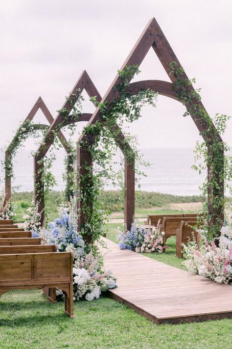 A church ceremony with an ocean view! Inspired by Bridgerton, English garden fans, this L'Auberge Del Mar wedding is for you! Event Venue Design, Wedding Color Ideas, Ocean Wedding, Farm Wedding Venue, Church Ceremony, Outdoor Wedding Decorations, Barn Wedding Venue, Venue Ideas, Wedding Rentals