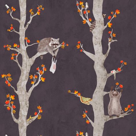 Animalistic Animals | Astek Home Wallpaper House Design, Party Wallpaper, Panda Party, Trash Panda, Garbage Bag, Peel Stick Wallpaper, Pinterest Account, Animal Wallpaper, Home Wallpaper