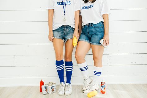 DIY Dazed and Confused Seniors Girls Costume Dazed And Confused Seniors, Troop Beverly Hills, Camille Styles, Baseball Socks, Getting Older, Halloween Decorating, Costume Diy, Dazed And Confused, Group Costumes