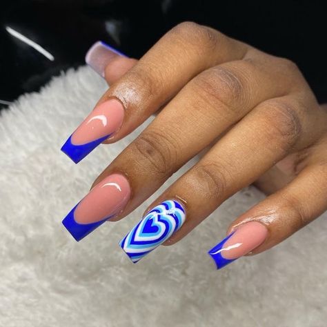 Mail Designs 2023, Acrylic Nails And Toes, Gel Powder Nails, Nail Designs 2022, 2022 Nails, 2023 Nail, Trends Nails, Acrylic Toes, Blue Acrylic Nails