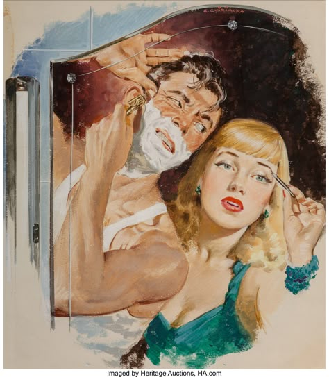 America's Auction House Romance Arte, Arte Pulp, Illustration Kunst, Vintage Illustration Art, Retro Kunst, Romance Art, 캐릭터 드로잉, Pulp Art, Arte Inspo