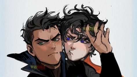 Damijon Fanart Older, Damien Wayne Fanart, Jon X Damian Fanart, Batfamily Damian, Damijon Fanart, Damian Wayne X Jon Kent, Jondami Fanart, Damian And Jon, Dc Comics Funny