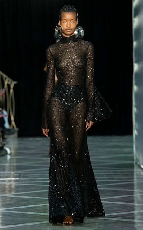 Women's Halpern Spring Summer 2023 Collection | Moda Operandi Tulle Jumpsuit, Black Runway, Fashion Moodboard, Oscar Dresses, London Spring, Sequin Jumpsuit, Spring Summer 2023, Gala Dresses, Runway Collection