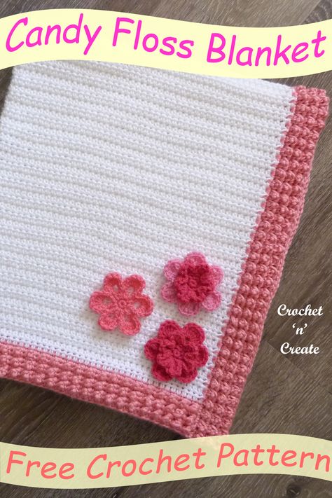 Caron Simply Soft Crochet Patterns Baby Blankets, Flamingo Crochet Pattern Free Blanket, Pink Baby Blanket Crochet, Crochet Pink Baby Blanket, Pink Crochet Blanket Maggie's Crochet, Edge Crochet, Crochet Quilts, Crochet Baby Shawl, Crochet Baby Blanket Beginner