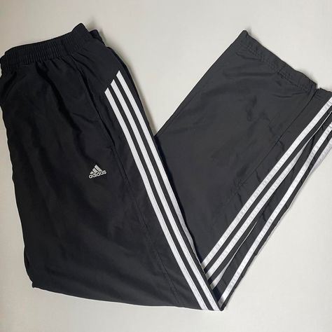 Adidas Windbreaker Pants ✦ Open To All Offers ✦ Free Shipping Bundle Measurements: Like New Condition. No Flaws Vintage Mens Classic Adidas Windbreaker Tracksuit Athletic Pants Black/White Size Large Regular Fit. Good For Casual & Athletic Wear. White Adidas Logo Left Side. Three Pockets + Zippers At Bottoms Both Sides. Clima365 Style ——— TAGS ——— #Windbreaker #AdidasPants #Vintage #Adidas #Athletic Adidas Sweatpants Outfit Men, Adidas Sweatpants Outfit, Windbreaker Tracksuit, Vintage Tracksuit, Windbreaker Pants, Classic Adidas, Sweatpants Outfit, Adidas Windbreaker, Tracksuit Pants