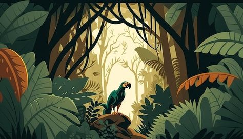 Free photo jungle forest view tropical t... | Free Photo #Freepik #freephoto #jungle-illustration #tropical-forest #tropical-jungle #tropical-rainforest Tropical Rainforest Illustration, Jungle Vector Illustration, Tropical Forest Illustration, Photo Jungle, Rainforest Illustration, Moving Poster, Rainforest Trees, Tropical Trees, Amazon Forest