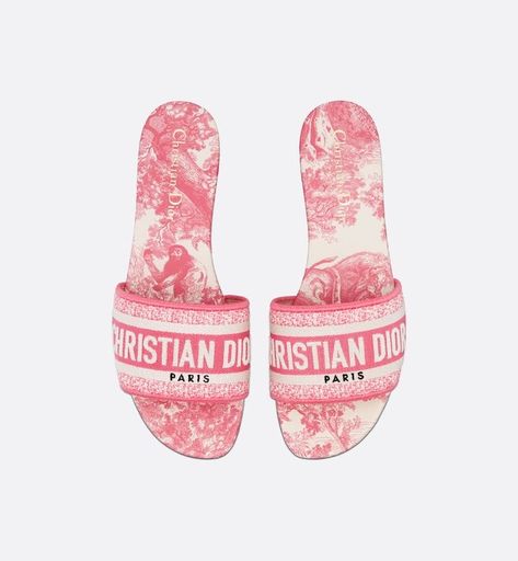 Dior Dway Slides, Dway Slides, Christian Dior Slides, Dior Slides, Lucky Symbols, Peony Pink, Dior Sandals, Christian Dior Fashion, Christian Dior Couture