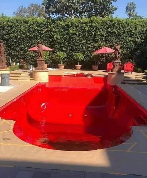 Gwendalupe Estefani on Twitter: "This person decided to paint the bottom of their pool Red instead of blue. This kind fire.… " Red Pool, Red Vampire, Goth Houses, Steelers Country, Pool Paint, Vampire Blood, Queen Of The Damned, Pool Floats, Fantasy Places