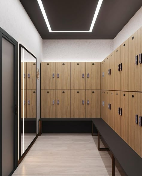 Gym Lounge Area Ideas, Gym Merchandise Display, Gym Showers Design, Gym Reception Design, Locker Room Ideas, Small Locker Room, Locker Room Design, Gym Locker Room, Jiu Jitsu Gym