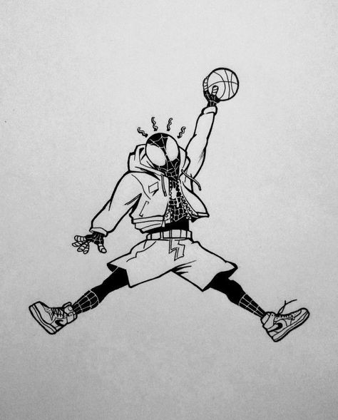 Ninja Tattoo, Basketball Tattoos, Spiderman Tattoo, Tattoo Board, Spiderman Art Sketch, Marvel Tattoos, Miles Morales Spiderman, Doodle Tattoo, Tattoo Style Drawings