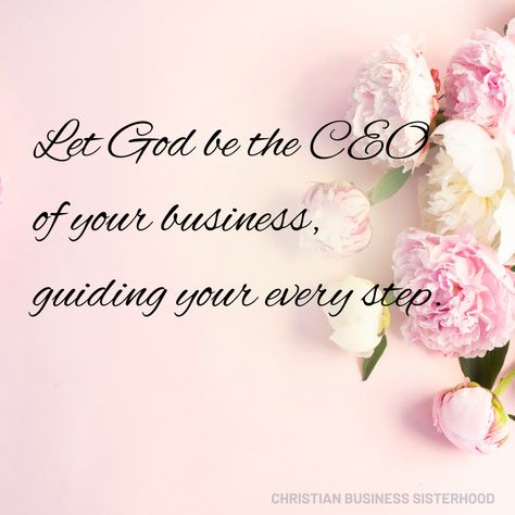 💼 Let God be the CEO of your business, guiding your every step. 🙏  When we invite God to lead, our work gains purpose and direction. Trusting Him as our ultimate guide helps us make decisions with integrity, compassion, and faith. Let’s embrace this journey with God at the helm, navigating every challenge and opportunity with His wisdom. 🌟  #FaithInBusiness #ServeWithPurpose #BusinessWithHeart #GodsGlory #BlessOthers #ChristianEntrepreneur #PurposeDriven #christianbusinesssisterhood Christian Business Quotes, Journey With God, Christian Business, Gods Glory, Purpose Driven, Business Idea, Let God, Business Quotes, Jesus