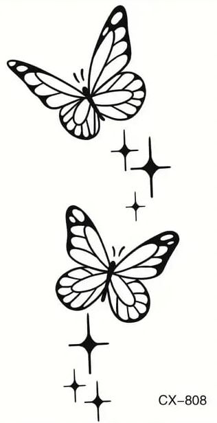 Butterfly Tattoo Easy To Draw, Butterfly Flower Chest Tattoo, Basic Butterfly Tattoo, Easy Butterfly Tattoo, Small Butterfly Tattoos, Butterfly Line Art, Butterfly Tattoo Stencil, Chinese Symbol Tattoos, Easy Butterfly