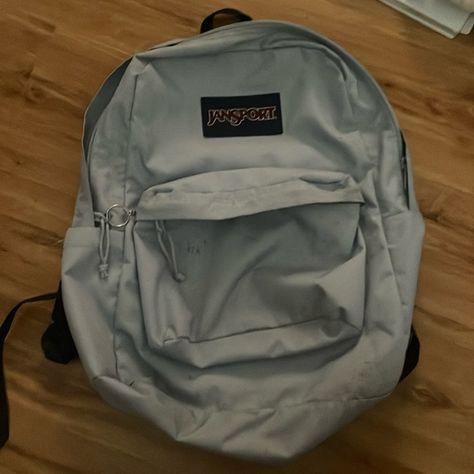 Light blue Jansport backpack Blue Jansport Backpack, Light Backpack, Jansport Backpack, Light Blue, Backpacks, Weddings, Vintage Fashion Trends, Plus Outfits, Jewelry Watches