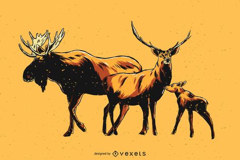 Hand drawn moose family illustration #AD , #SPONSORED, #spon, #drawn, #illustration, #family, #Hand Moose Family, Illustration Family, Beautiful Illustration, Family Poster, Family Illustration, Drawn Illustration, Illustration Vector, Graphic Image, Logo Icons