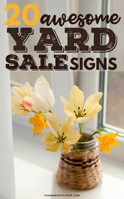 Funny Yard Sale Signs, Yard Sale Ideas, Flea Market Selling, Reselling Tips, Market Signage, Creative Signage, Yard Sale Signs, Garage Sale Tips, Garage Sale Signs